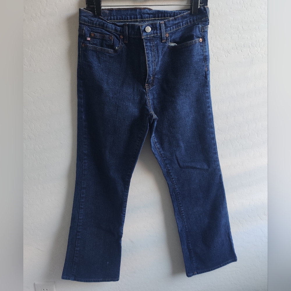 Polo Ralph Lauren high-rise Fall Cotton blue denim bootcut/ flare jeans_10x32
